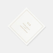 Serviette En Papier Mariage classique monogramme or élégant (Coin)