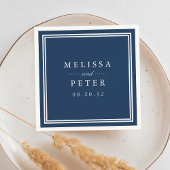 Serviette En Papier Mariage Classique Navy et Blanc