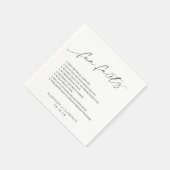 Serviette En Papier Mariage classique noir et blanc élégant (Coin)