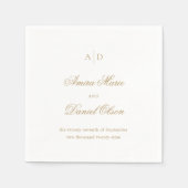 Serviette En Papier Mariage Classique Or Propre (Devant)