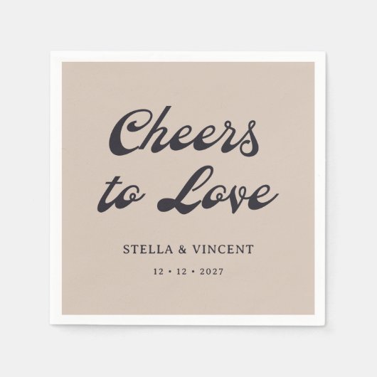 Serviette En Papier Mariage Classique Personnalisé "Cheval To Love" (Devant)