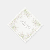 Serviette En Papier Mariage Classique Rose Blanche (Coin)