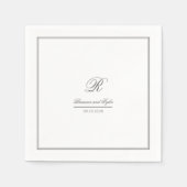 Serviette En Papier Mariage classique simple Monogram serviettes (Devant)
