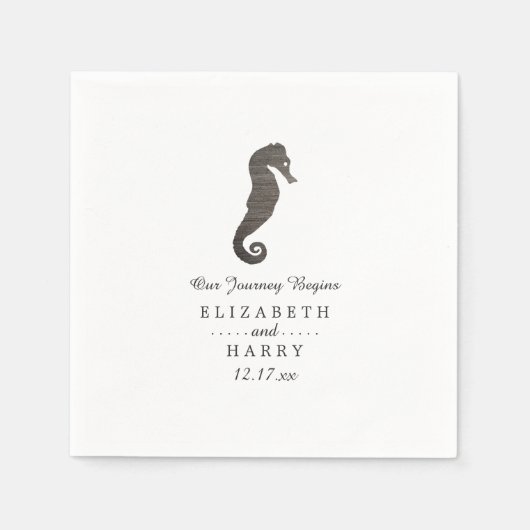 Serviette En Papier Mariage Clay Seahorse Beach (Devant)