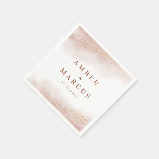 Serviette En Papier Mariage Cloud d'or rose (Coin)