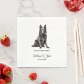Serviette En Papier Mariage Cocktail belge Sheepdog Pet (En situation)