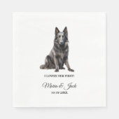 Serviette En Papier Mariage Cocktail belge Sheepdog Pet (Devant)