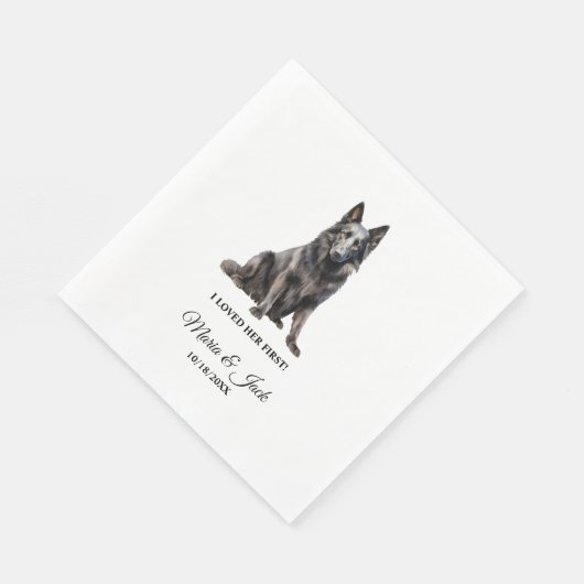 Serviette En Papier Mariage Cocktail belge Sheepdog Pet (Coin)