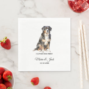 Serviette En Papier Mariage Cocktail Chien de Montagne Suisse 