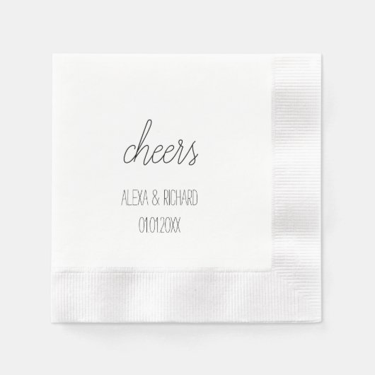 Serviette En Papier Mariage Cocktail Mariage Fiançailles Fête des mari (Devant)