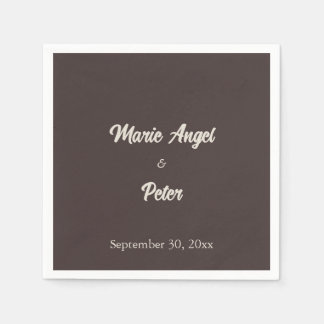 Serviette En Papier Mariage Cocktail Marron Moderne