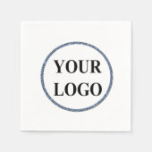 Serviette En Papier Mariage Cocktail personnalisé AJOUTER VOTRE LOGO I (Devant)