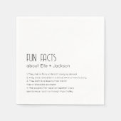 Serviette En Papier Mariage Cocktail serviettes avec des faits amusant (Devant)