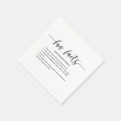 Serviette En Papier Mariage Cocktail serviettes avec des faits amusant (Coin)