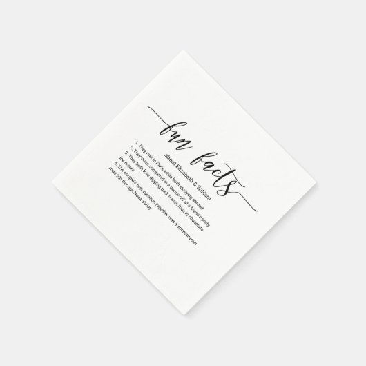 Serviette En Papier Mariage Cocktail serviettes avec des faits amusant (Coin)