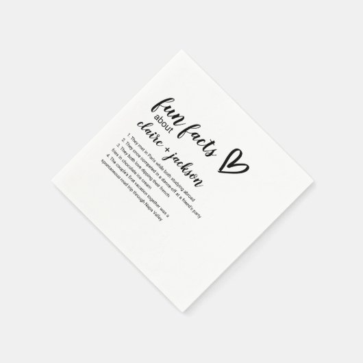 Serviette En Papier Mariage Cocktail serviettes avec des faits amusant (Coin)