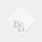 Serviette En Papier Mariage Coeur de cygne personnalisé Cocktail Napki (Coin)