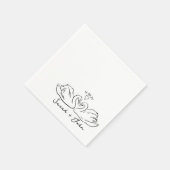 Serviette En Papier Mariage Coeur de cygne personnalisé Cocktail Napki (Coin)