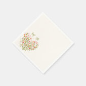 Serviette En Papier Mariage coeur fleur sauvage (Coin)