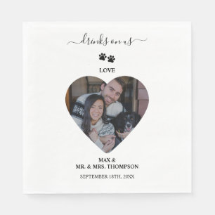 Serviette En Papier Mariage Coeur Photo Couple Animal de Compagnie Boi