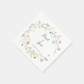 Serviette En Papier Mariage coloré Dainty Fleurs sauvages (Coin)