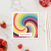 Serviette En Papier Mariage coloré rétro (En situation)