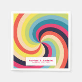 Serviette En Papier Mariage coloré rétro (Devant)