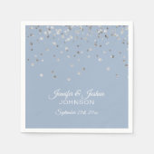 Serviette En Papier Mariage Confetti en argent Dusty (Devant)