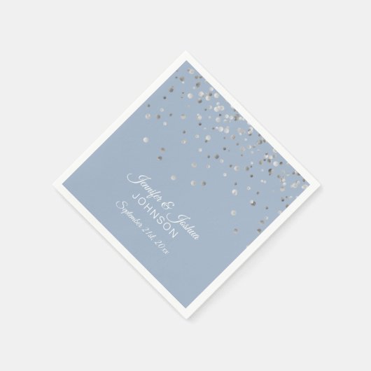 Serviette En Papier Mariage Confetti en argent Dusty (Coin)