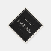 Serviette En Papier Mariage contemporain moderne noir Shower (Coin)