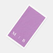 Serviette En Papier Mariage Contemporain Monogramme Orchidée (Coin)