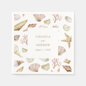 Serviette En Papier Mariage Coquillage (Devant)