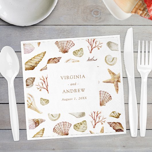 Serviette En Papier Mariage Coquillage