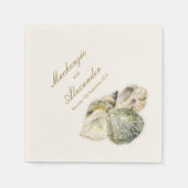 Serviette En Papier Mariage coquilles de mer art crème papier serviett (Devant)