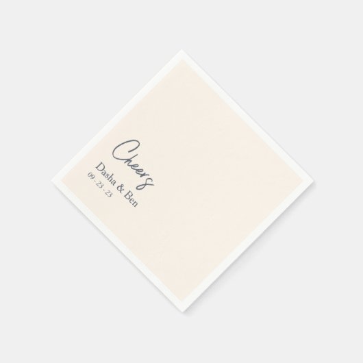 Serviette En Papier Mariage côtier Cocktail Napkin Bride & Groom Nom (Coin)