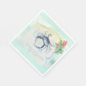 Serviette En Papier Mariage côtier du crabe du Maryland en bord de mer (Coin)
