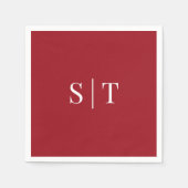 Serviette En Papier Mariage couleur Arrière - plan modifiable Monogram (Devant)