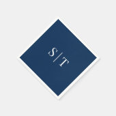 Serviette En Papier Mariage couleur Arrière - plan modifiable Monogram (Coin)
