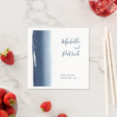 Serviette En Papier Mariage couleur bleu marine (En situation)