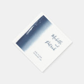 Serviette En Papier Mariage couleur bleu marine (Coin)