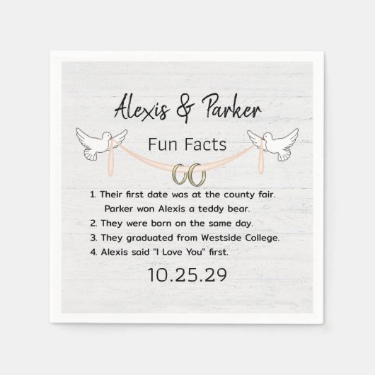 Serviette En Papier Mariage Couple Fun Faits (Devant)