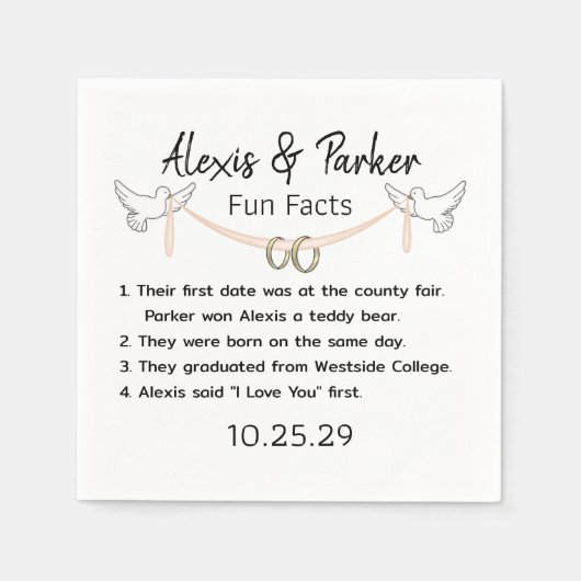 Serviette En Papier Mariage Couple Fun Faits (Devant)