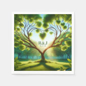 Serviette En Papier Mariage Couple Monogram Green Napkin (Devant)