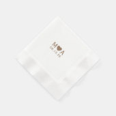 Serviette En Papier Mariage Couple Monogram Love Heart (Coin)
