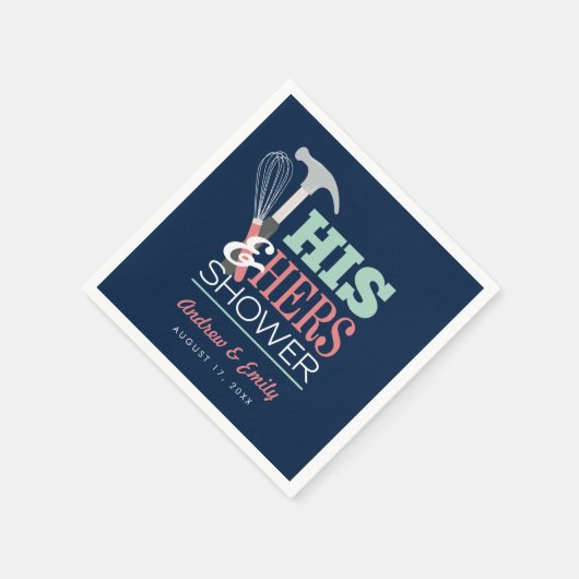 Serviette En Papier Mariage couple pratique marteau fouet His & Hers (Coin)