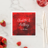 Serviette En Papier Mariage Creative Abstrait Artwork rouge (En situation)