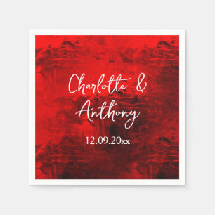 Serviette En Papier Mariage Creative Abstrait Artwork rouge
