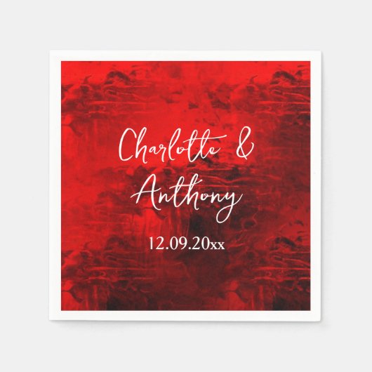 Serviette En Papier Mariage Creative Abstrait Artwork rouge (Devant)