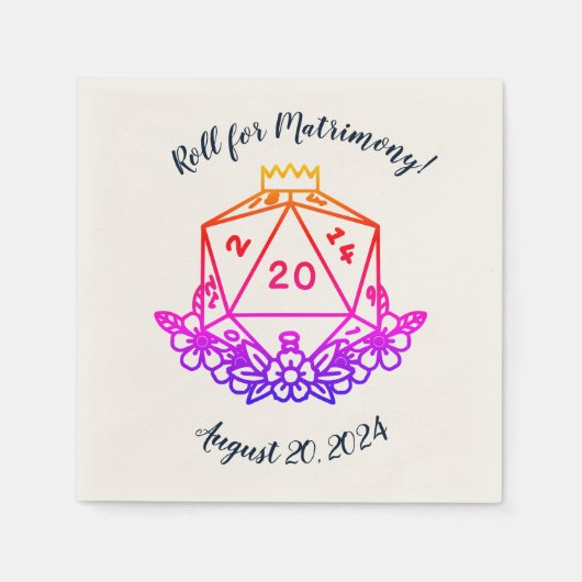Serviette En Papier Mariage D&D Imaginaire/Bachelorette Party (Devant)