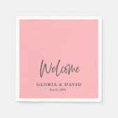 Serviette En Papier Mariage d'accueil rose pâle (Devant)